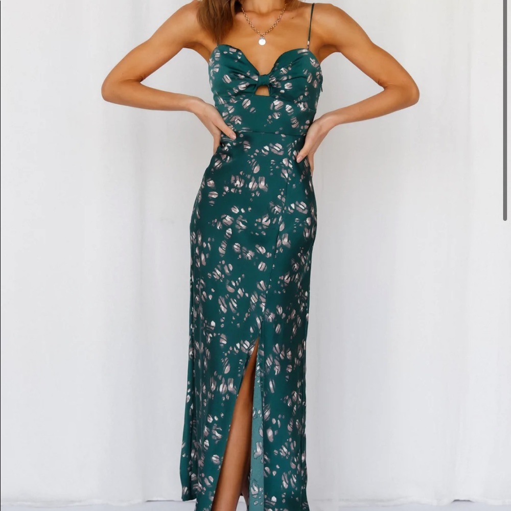 Hello Molly Midi Dress Green Wedding Guest Gem